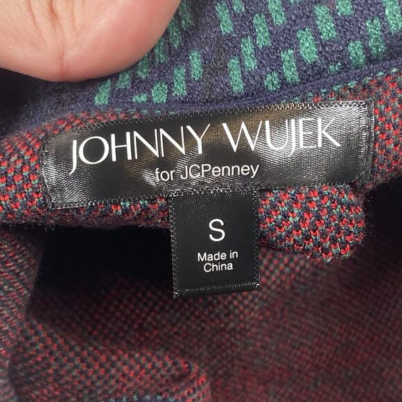 Johnny Wujek Skirt Women's Size Small Red Green Plaid Mini Stretch NEW - Picture 2 of 6